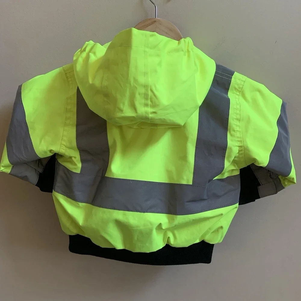 Kids  Hoodie Hi-Visibility Zip-Up Safety Jacket Size 2Y-3Y Boys Or Girls